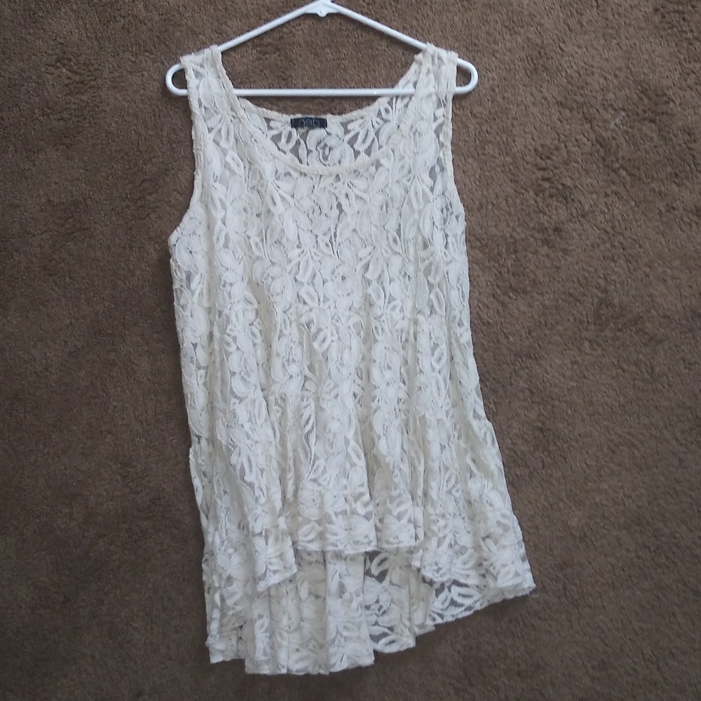 Cream Lace Tank